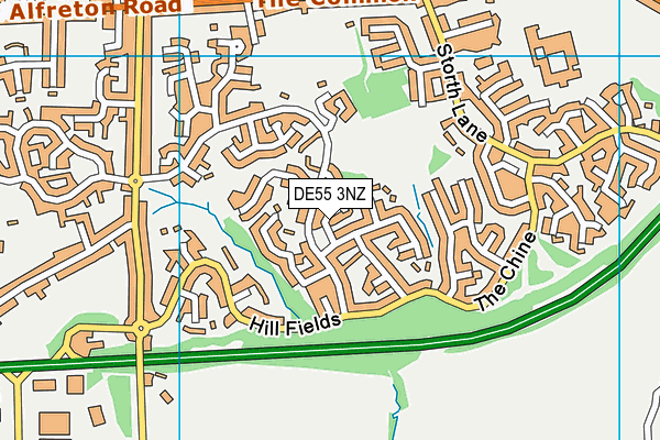 DE55 3NZ map - OS VectorMap District (Ordnance Survey)