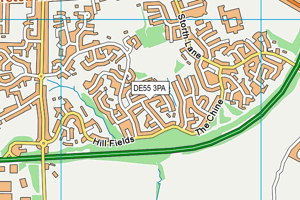 DE55 3PA map - OS VectorMap District (Ordnance Survey)