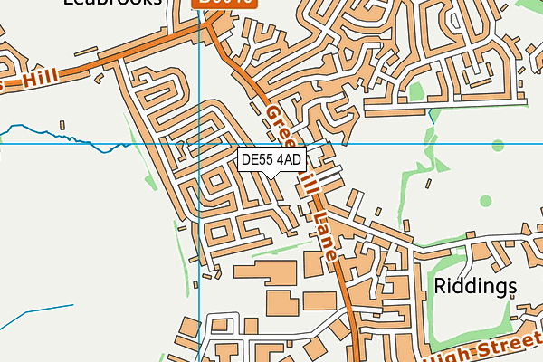 DE55 4AD map - OS VectorMap District (Ordnance Survey)