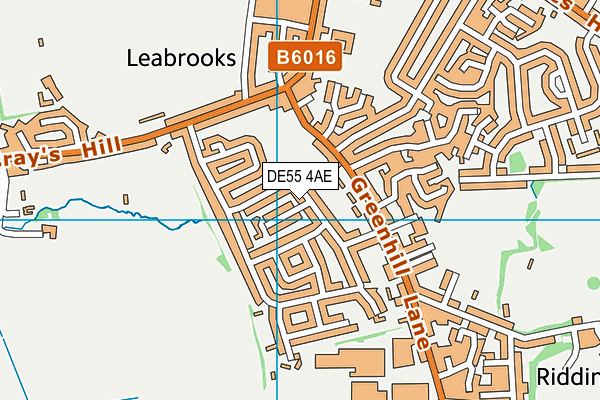 DE55 4AE map - OS VectorMap District (Ordnance Survey)