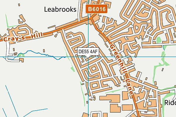 DE55 4AF map - OS VectorMap District (Ordnance Survey)
