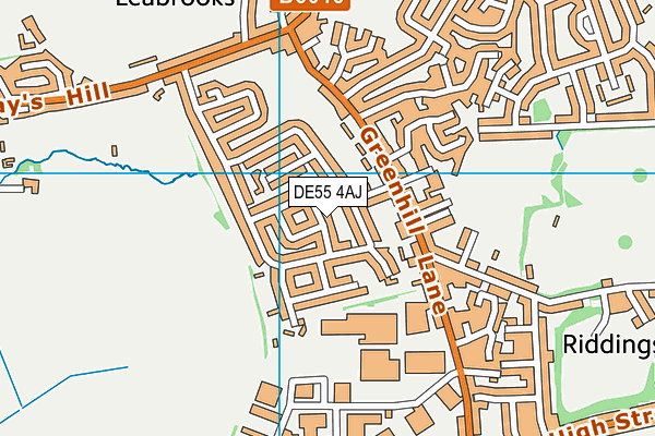 DE55 4AJ map - OS VectorMap District (Ordnance Survey)