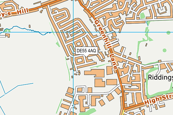 DE55 4AQ map - OS VectorMap District (Ordnance Survey)
