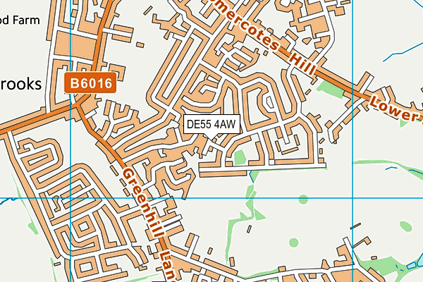 DE55 4AW map - OS VectorMap District (Ordnance Survey)