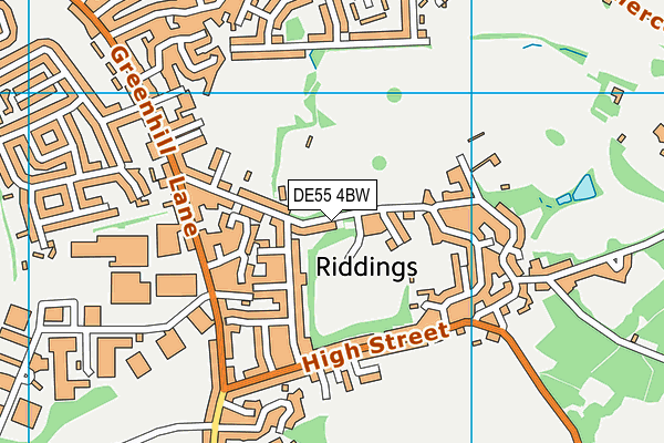 DE55 4BW map - OS VectorMap District (Ordnance Survey)