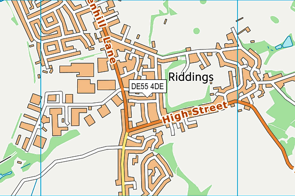 DE55 4DE map - OS VectorMap District (Ordnance Survey)