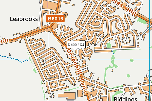 DE55 4DJ map - OS VectorMap District (Ordnance Survey)
