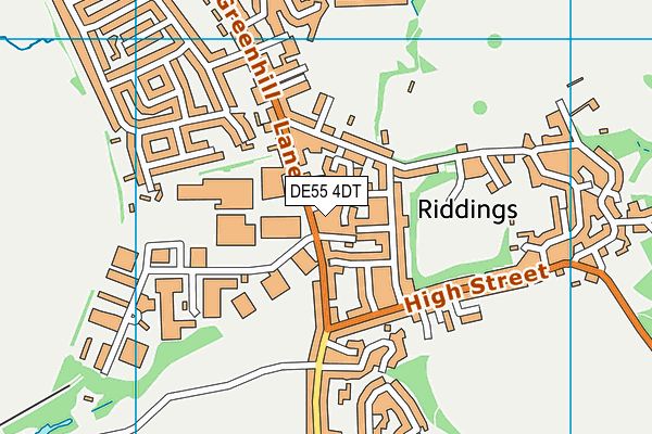 DE55 4DT map - OS VectorMap District (Ordnance Survey)