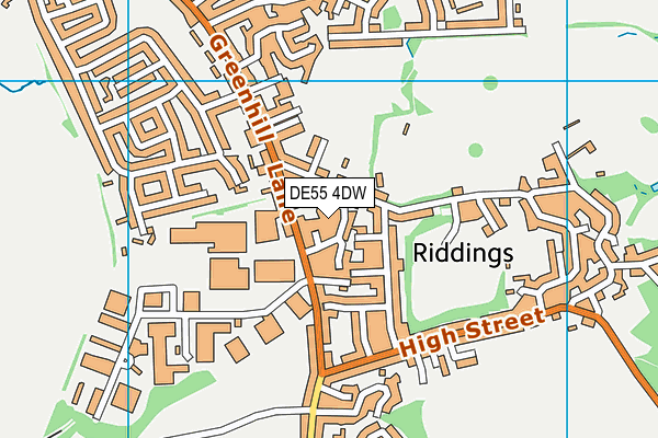 DE55 4DW map - OS VectorMap District (Ordnance Survey)