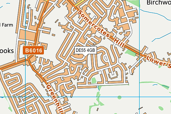 DE55 4GB map - OS VectorMap District (Ordnance Survey)