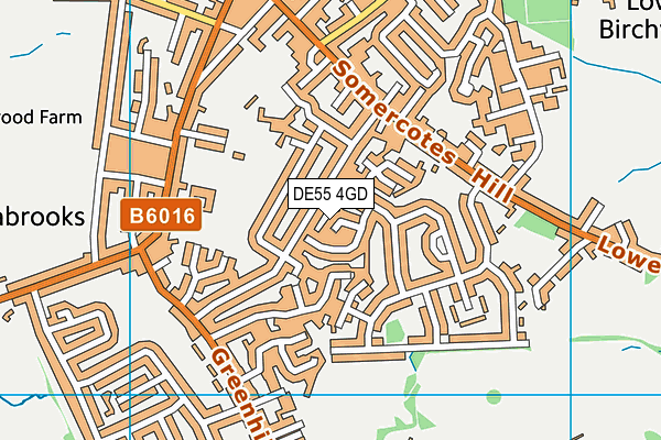 DE55 4GD map - OS VectorMap District (Ordnance Survey)