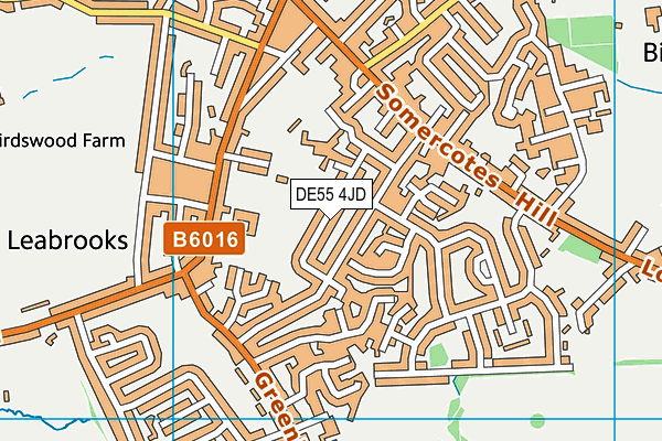DE55 4JD map - OS VectorMap District (Ordnance Survey)