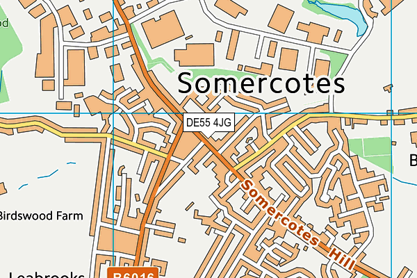 DE55 4JG map - OS VectorMap District (Ordnance Survey)