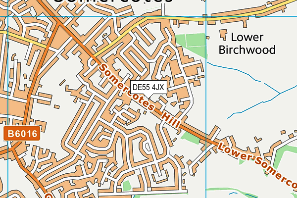 DE55 4JX map - OS VectorMap District (Ordnance Survey)