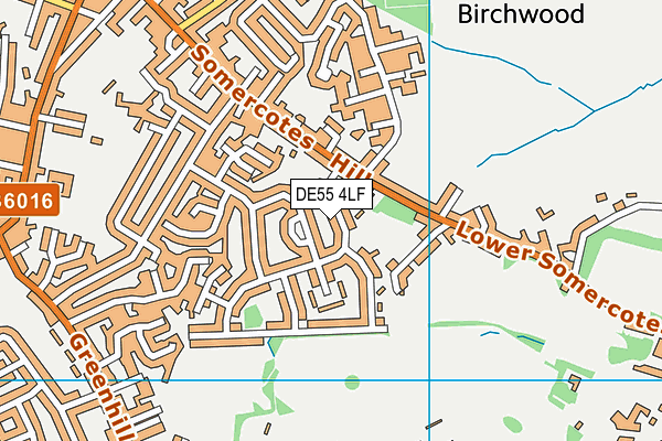 DE55 4LF map - OS VectorMap District (Ordnance Survey)