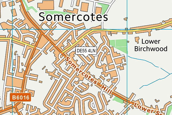 DE55 4LN map - OS VectorMap District (Ordnance Survey)