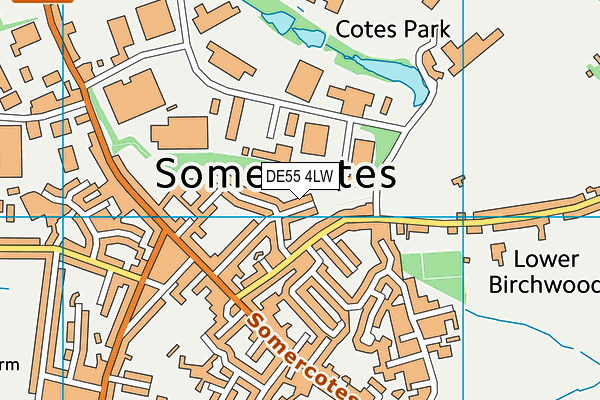 DE55 4LW map - OS VectorMap District (Ordnance Survey)