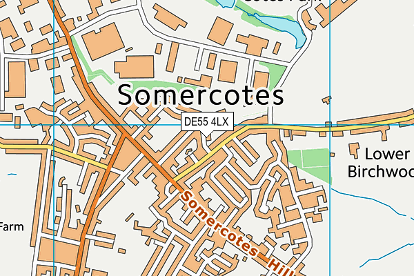 DE55 4LX map - OS VectorMap District (Ordnance Survey)