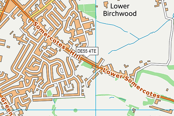DE55 4TE map - OS VectorMap District (Ordnance Survey)