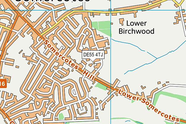 DE55 4TJ map - OS VectorMap District (Ordnance Survey)