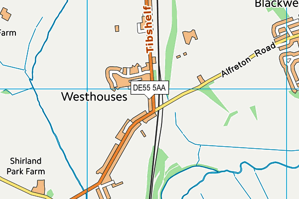Westhouses (Closed) map (DE55 5AA) - OS VectorMap District (Ordnance Survey)