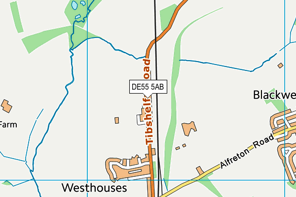DE55 5AB map - OS VectorMap District (Ordnance Survey)