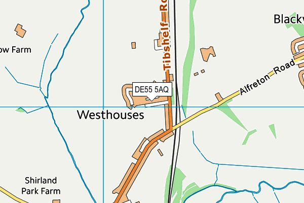 DE55 5AQ map - OS VectorMap District (Ordnance Survey)