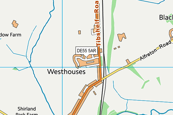 DE55 5AR map - OS VectorMap District (Ordnance Survey)