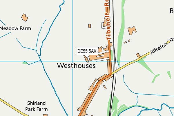 DE55 5AX map - OS VectorMap District (Ordnance Survey)