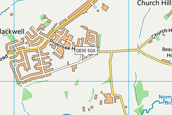 DE55 5GX map - OS VectorMap District (Ordnance Survey)