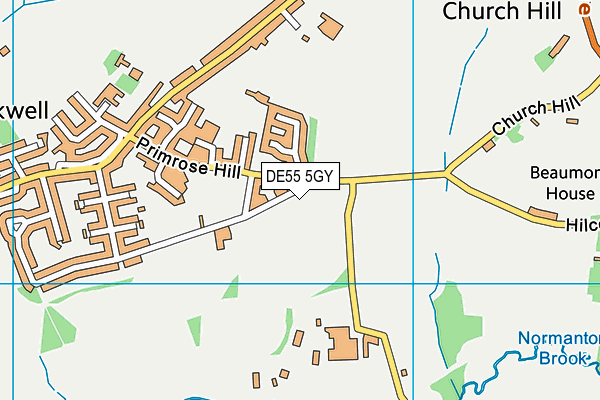 DE55 5GY map - OS VectorMap District (Ordnance Survey)