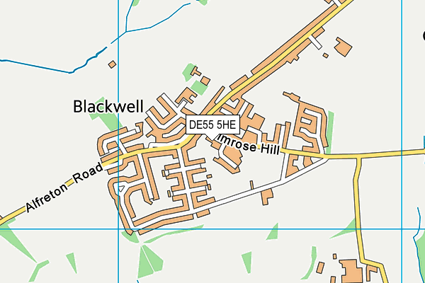 DE55 5HE map - OS VectorMap District (Ordnance Survey)