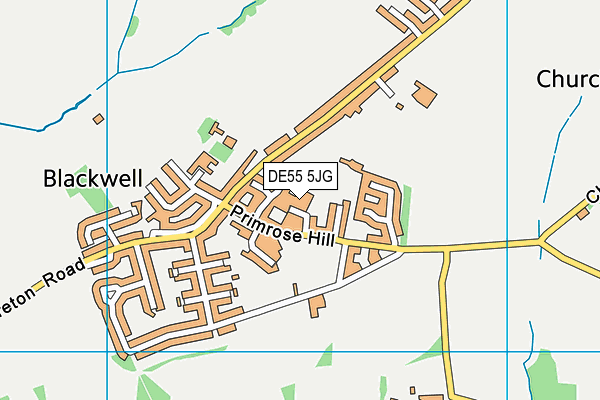 Blackwell Miners Welfare Sports Ground map (DE55 5JG) - OS VectorMap District (Ordnance Survey)