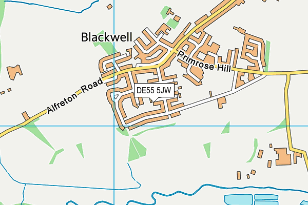 DE55 5JW map - OS VectorMap District (Ordnance Survey)