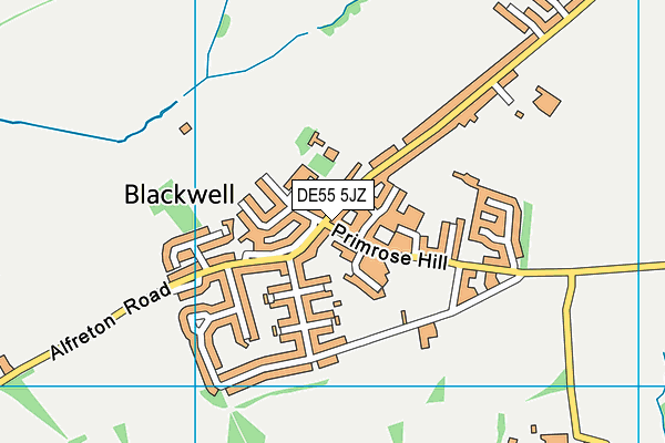 DE55 5JZ map - OS VectorMap District (Ordnance Survey)