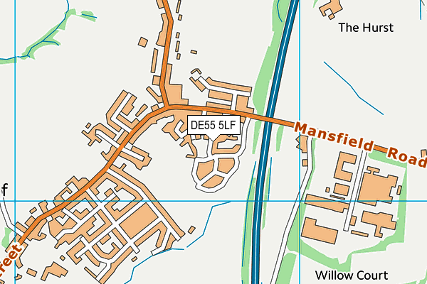 DE55 5LF map - OS VectorMap District (Ordnance Survey)