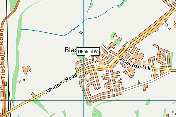 DE55 5LW map - OS VectorMap District (Ordnance Survey)