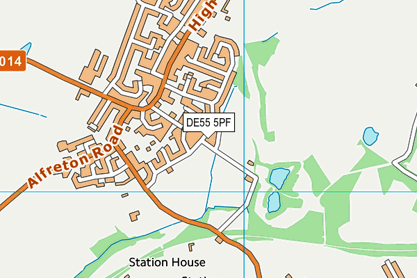 DE55 5PF map - OS VectorMap District (Ordnance Survey)