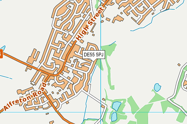 DE55 5PJ map - OS VectorMap District (Ordnance Survey)