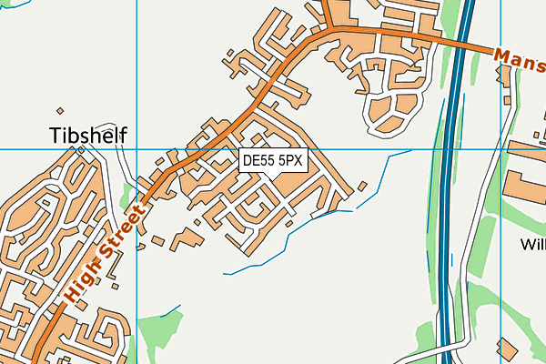 DE55 5PX map - OS VectorMap District (Ordnance Survey)