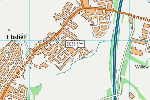 DE55 5PY map - OS VectorMap District (Ordnance Survey)