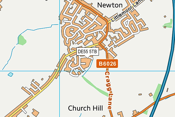 DE55 5TB map - OS VectorMap District (Ordnance Survey)
