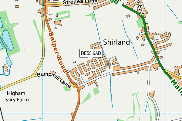 DE55 6AD map - OS VectorMap District (Ordnance Survey)