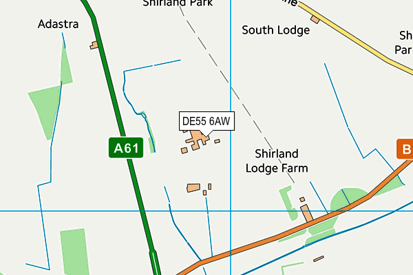 DE55 6AW map - OS VectorMap District (Ordnance Survey)