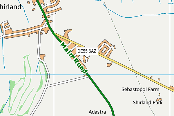 DE55 6AZ map - OS VectorMap District (Ordnance Survey)