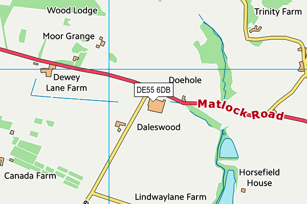 DE55 6DB map - OS VectorMap District (Ordnance Survey)