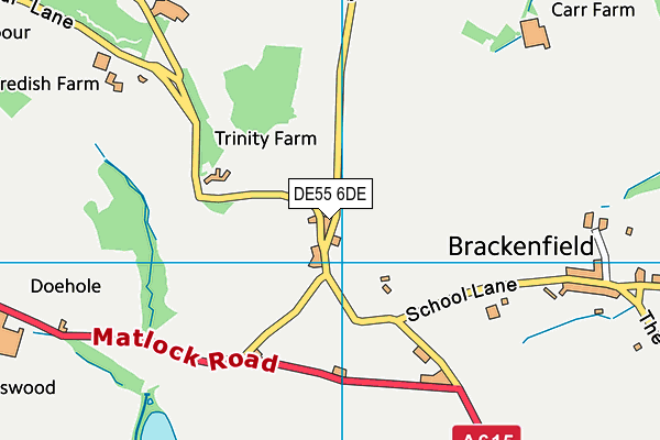 DE55 6DE map - OS VectorMap District (Ordnance Survey)