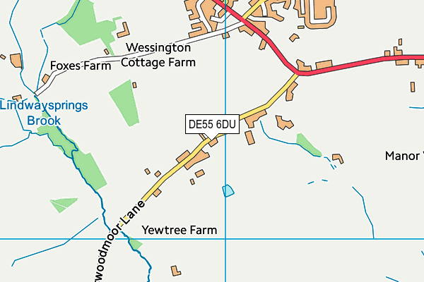 DE55 6DU map - OS VectorMap District (Ordnance Survey)