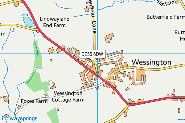 DE55 6DW map - OS VectorMap District (Ordnance Survey)