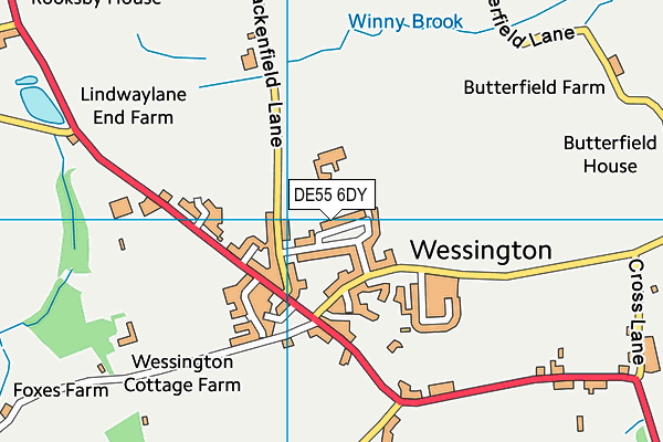 DE55 6DY map - OS VectorMap District (Ordnance Survey)